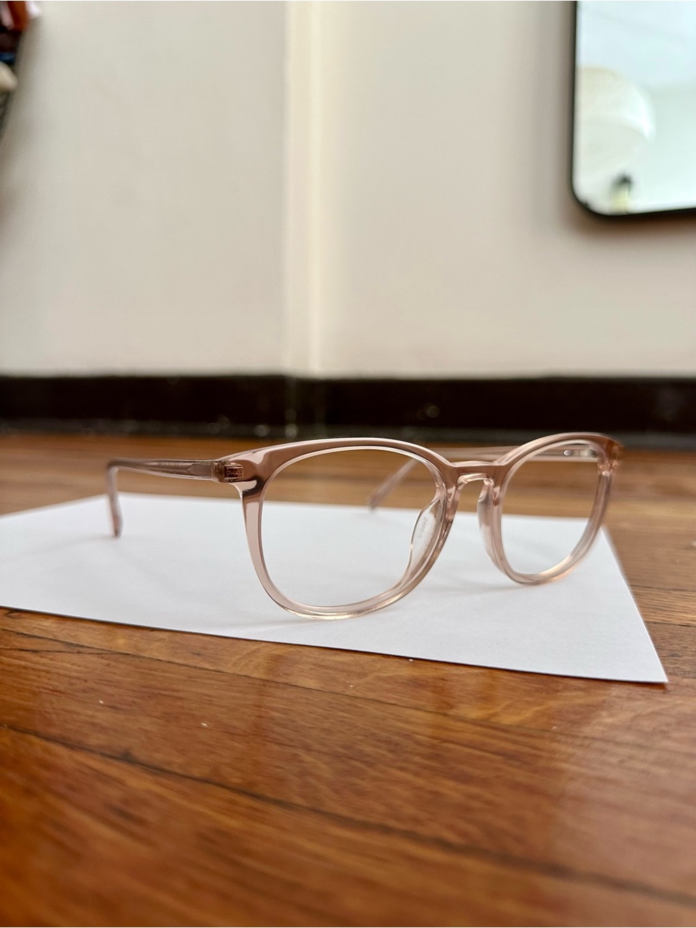 Warby Parker Durand Rose Water Extra Wide Low Bridge Fit 55-20-150 Frames only - Picture 7 of 11